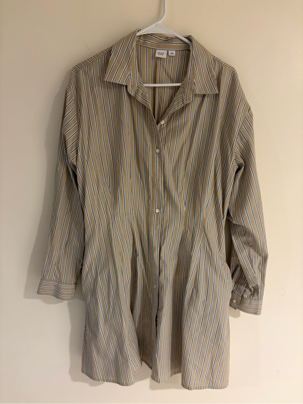 Gam Beige Striped Dress with pockets